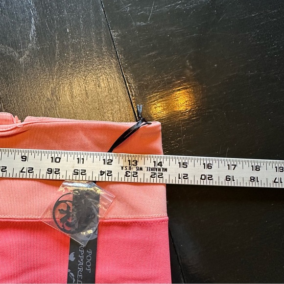 NWT Poof Apparel Color block Medium Orange Mini Skirt Pink - Picture 2 of 6